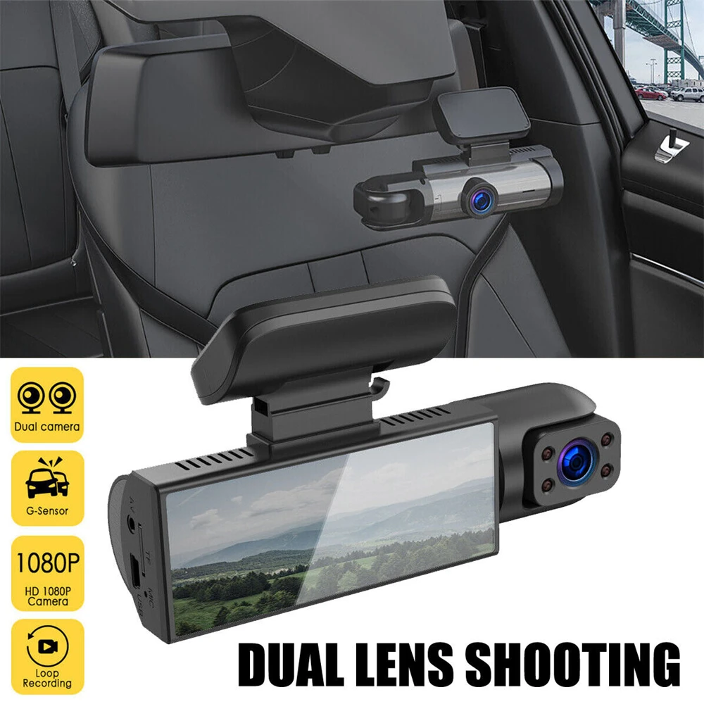 Wifi Dashcam 3.16 Inch Hd Nachtzicht 1080P Dubbele Lens Voor In Videocamera Recorder G-Sensor Auto Dvr