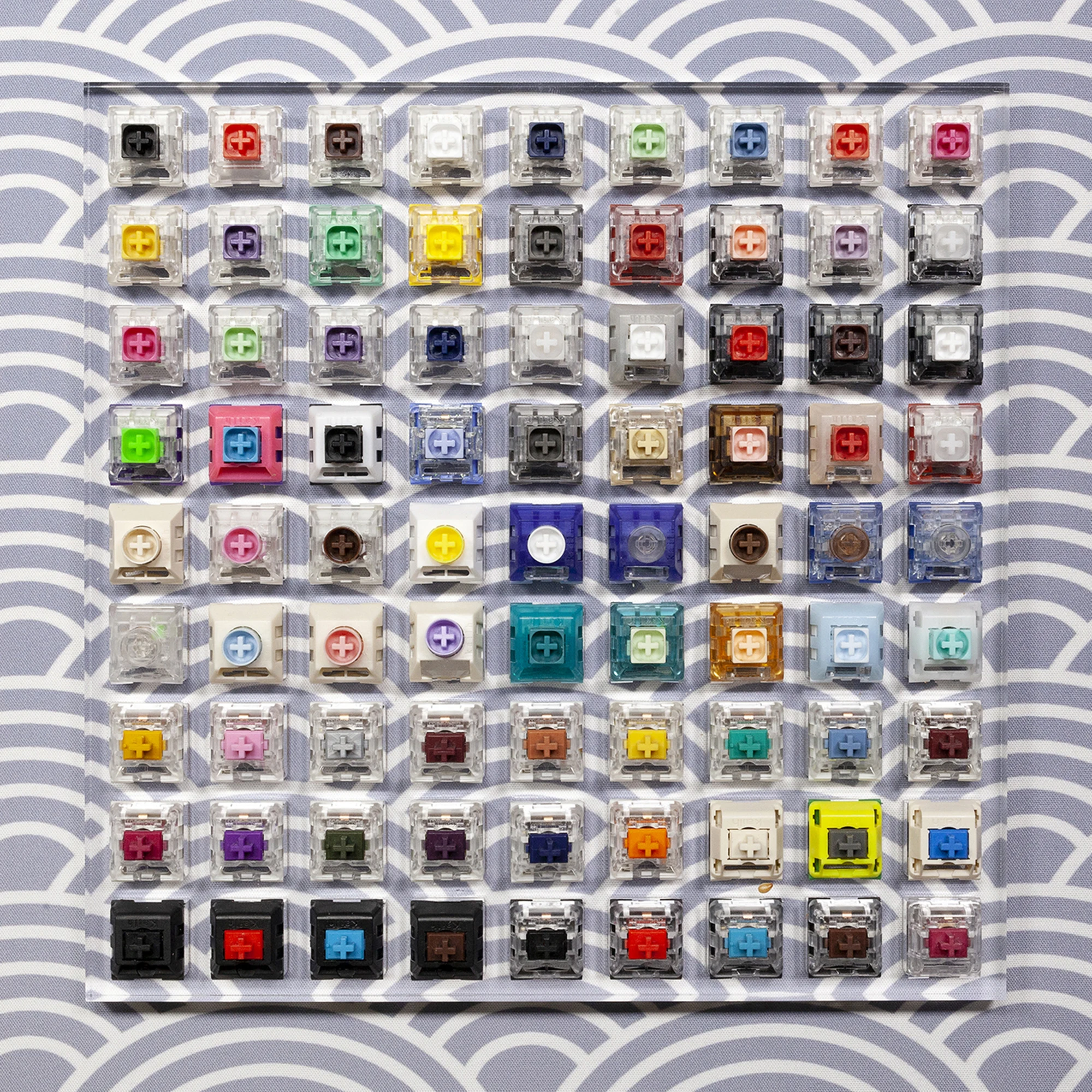 Kailh 81 Switch Switches Testador com Base de Acrílico em Branco Keycaps para Teclado Mecânico Caixa Creme Arctic Raposa Prata Medusa