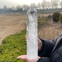 Natural Large Clear Quartz Crystal Points Reiki Tower Wand Healing Home Decoration 1