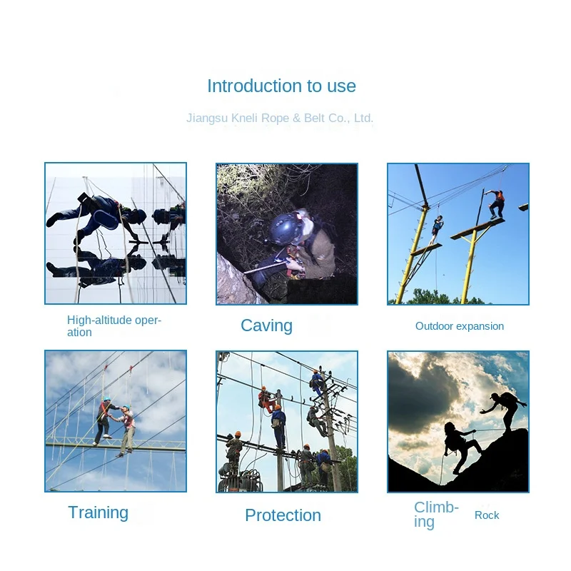 Safety Harness with Lanyard Aerial Work Construction Protection Rock Climbing Outdoor Safety Rope safety harnesses anti fall safety rope set