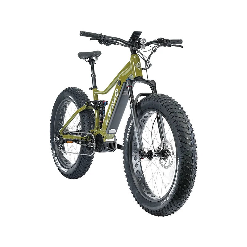 26 Pollici Fat Ebike Mountain Softtail Bike Bafang M620 Mid Motor Anteriore E Posteriore Dual Air Shock Emtb 48V 1000W Fat E-Bike