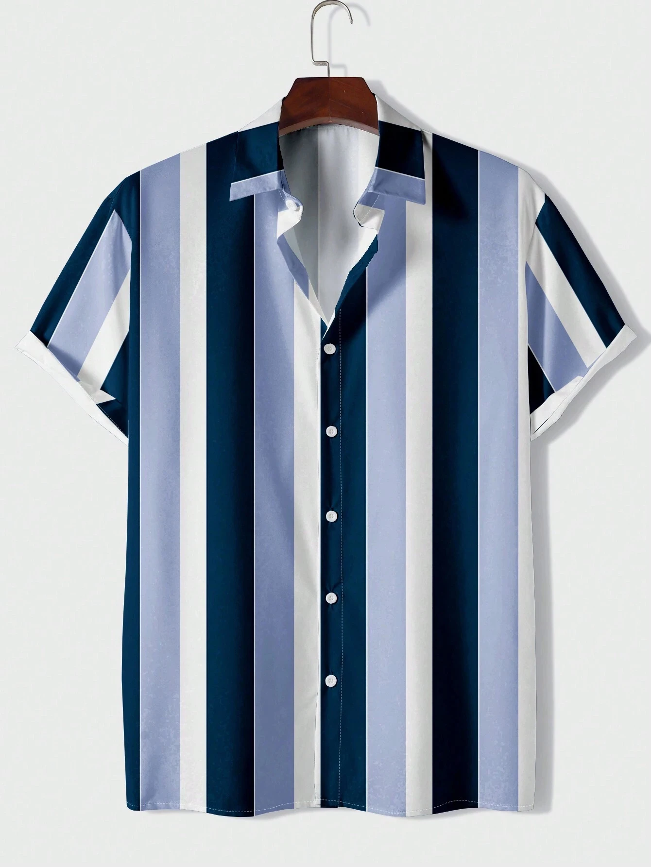 Men's Shirt Soft Comfortable Short Sleeve Shirt Summer Hawaiian Shirt Lines Fashion Design Men's Clothing Extra Large Size 5