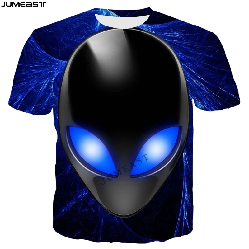 

Jumeast Y2k Men Women 3D Printed T-Shirt Hip Hop Alien UFO Short Sleeve T Shirt Fashion Sport Pullover Tops Tees