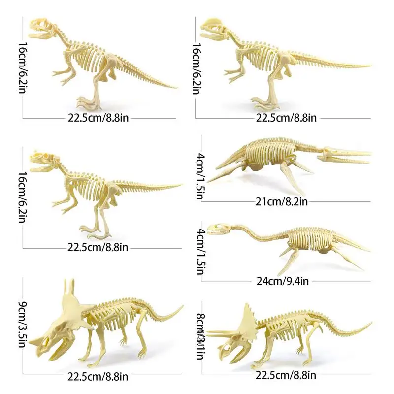7 Pieces Dinosaur 3D Puzzle Dinosaur Puzzle Skeleton Bone Model Kits To Build For Adults Skeleton Animals DIY Dinosaur Puzzle 6