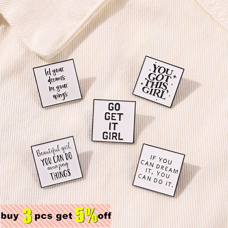 Introvert Square Convenient Geometry Sticky Note Enamel Pin Metal Quote Brooch for Women Kids Badge Lapel Jewelry Gift