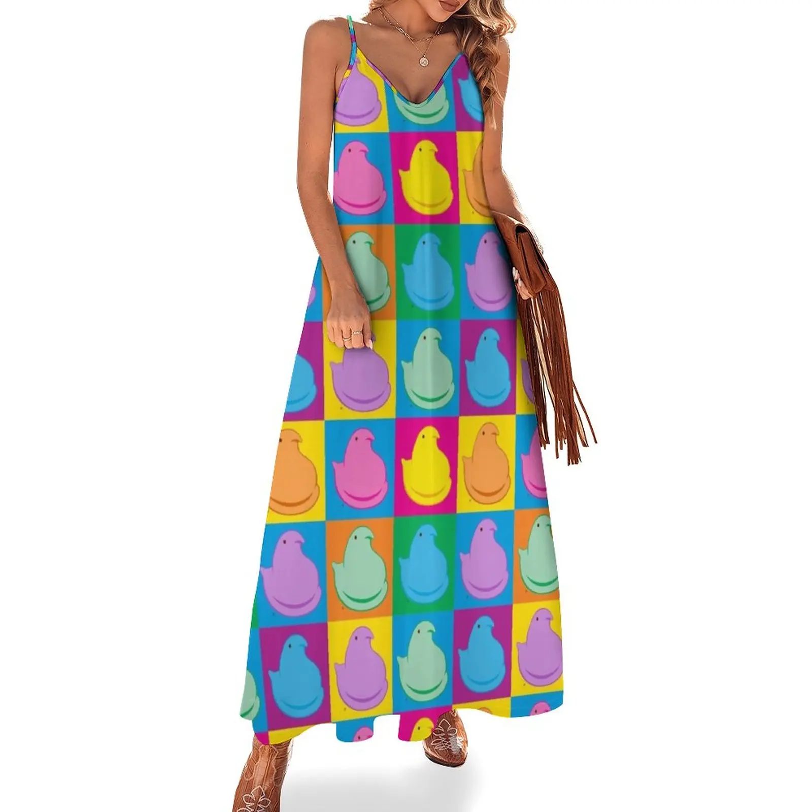 

Peeps Sleeveless Dress long dress women Female clothing
