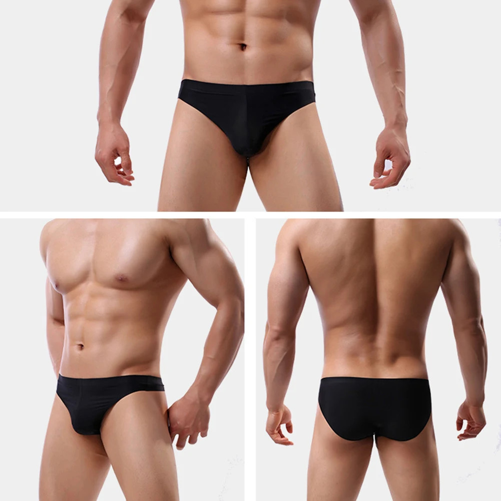 

Sexy Men Briefs Seamless Bikini Panties Bugle Pouch Low Rise Underwear Hip Lift Short Trunks Thin Soft Underpants Breath Thong