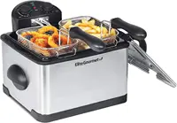 Gourmet EDF-401T Electric Immersion Deep Fryer 3-Baskets, 1700-Watt, Timer Control, Adjustable Temperature, Lid with Viewi 1