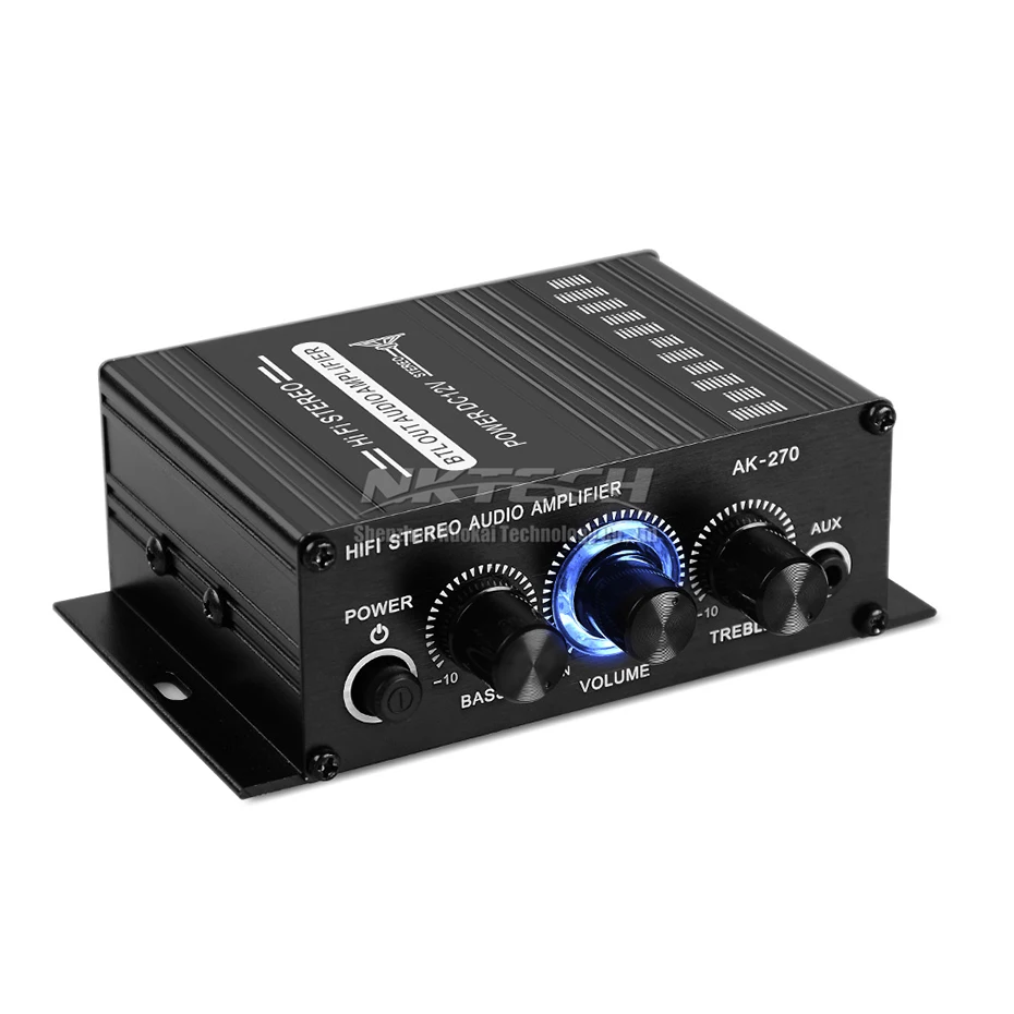 Фото Цифровой плеер NKTECH, Портативный Hi-Fi усилитель мощности для автомобиля, 2 канала, 20 Вт, RMS, CD, MP3, AUX, RCA №2