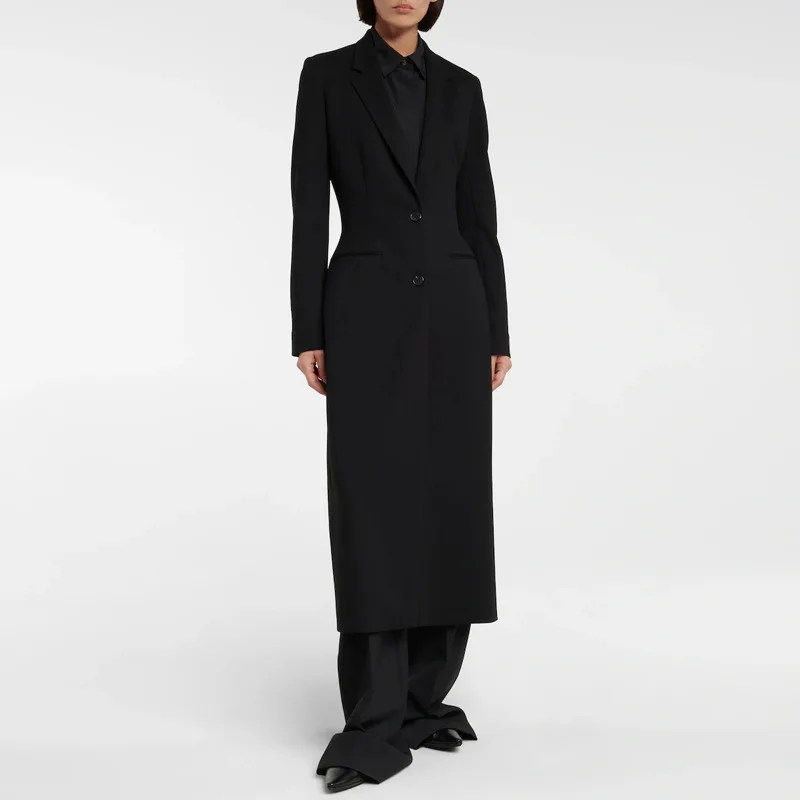 

Th * row Coat Women's 2023 Autumn and Winter New Style Feel Small, Loose, Minimalist Style Black Coat