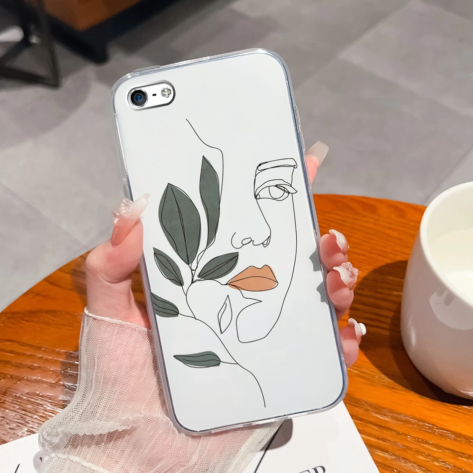 Elegant Ink Painting Soft Clear Silicone Phone Case - Premium Back Cover