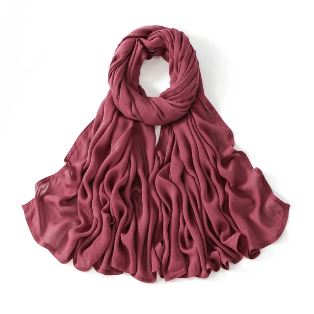 Châles en coton rayonne pour femmes musulmanes, Hijab Modal, écharpe unie, grande taille, Turban islamique, bandeau 190x85cm