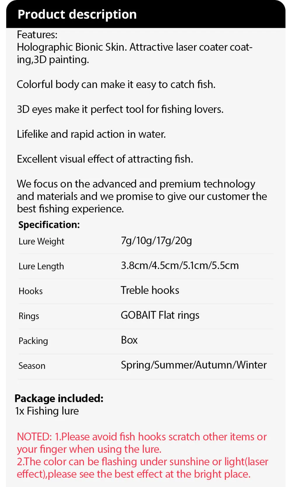GOBAIT VIB Metall Jig Köder 7g 10g 17g 20g Spinner Löffel Spinning Angelgerät Popper Angelhaken swimbait Pesca Spinnerbait Köder – Detail 1
