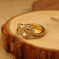 Minimalist Stainless Steel Heart Love Hollow Ring for Women Inlaid Zircon Rings Gold Color Waterproof Romantic Fashion Jewelry - Image 3