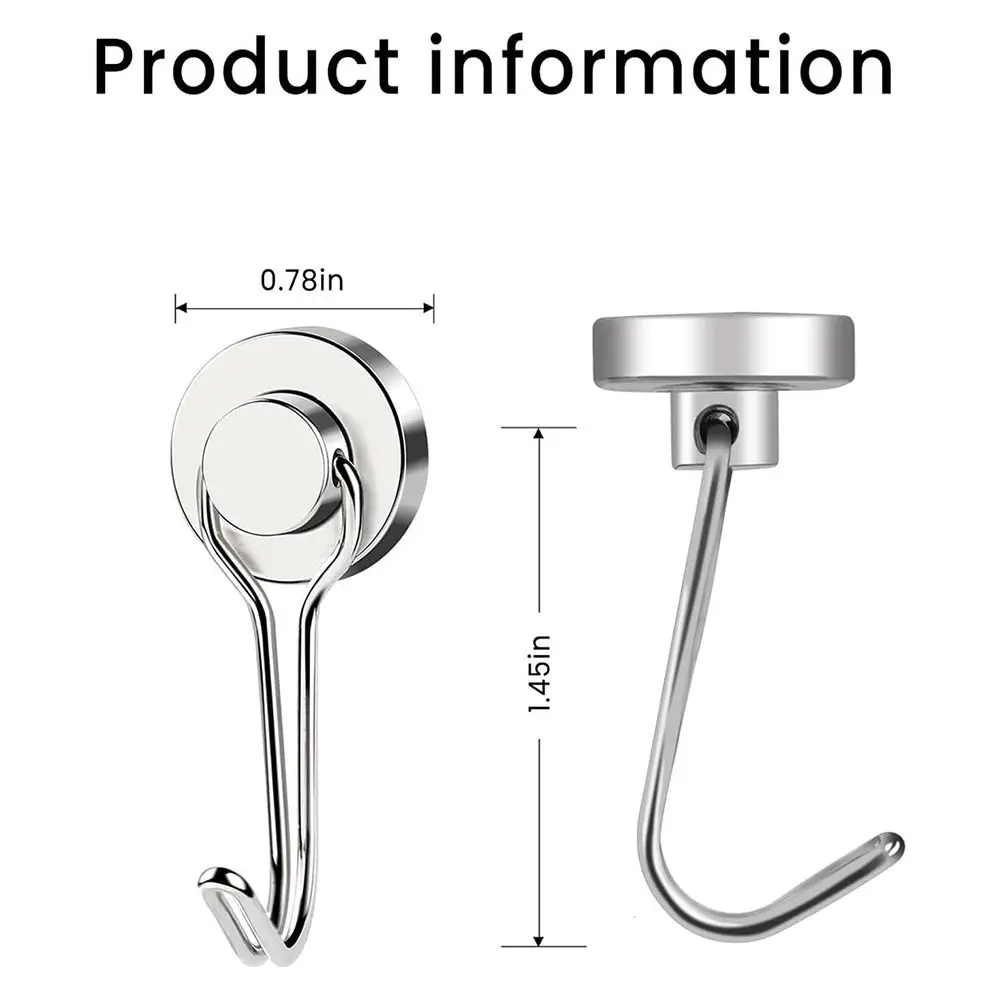 New Heavy Duty Magnetic Hooks Earth Magnets Extra Strong Magnetic Hanger with Hook Cruise Hook for Refrigerator Bathroom Bedroom