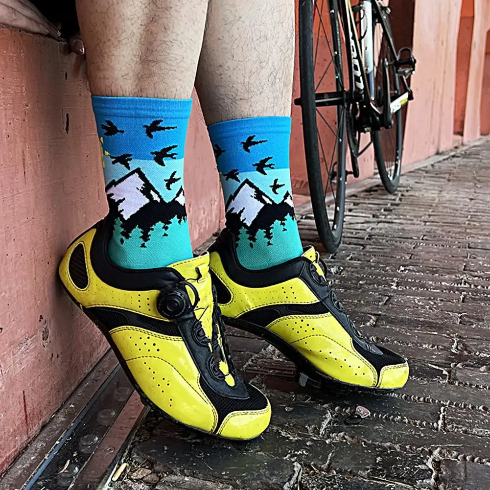 

Breathable Knee-High Wild Gooses Pattern Adult Men Women Socks Sportswear for Riding