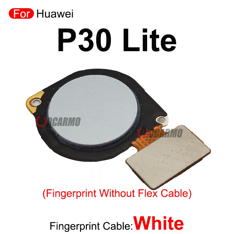 Фото Черный, синий, белый для Huawei P30 Lite P30Lite, кнопка отпечатка пальца, гибкий кабель и кольцо, оригинальные запасные части №4