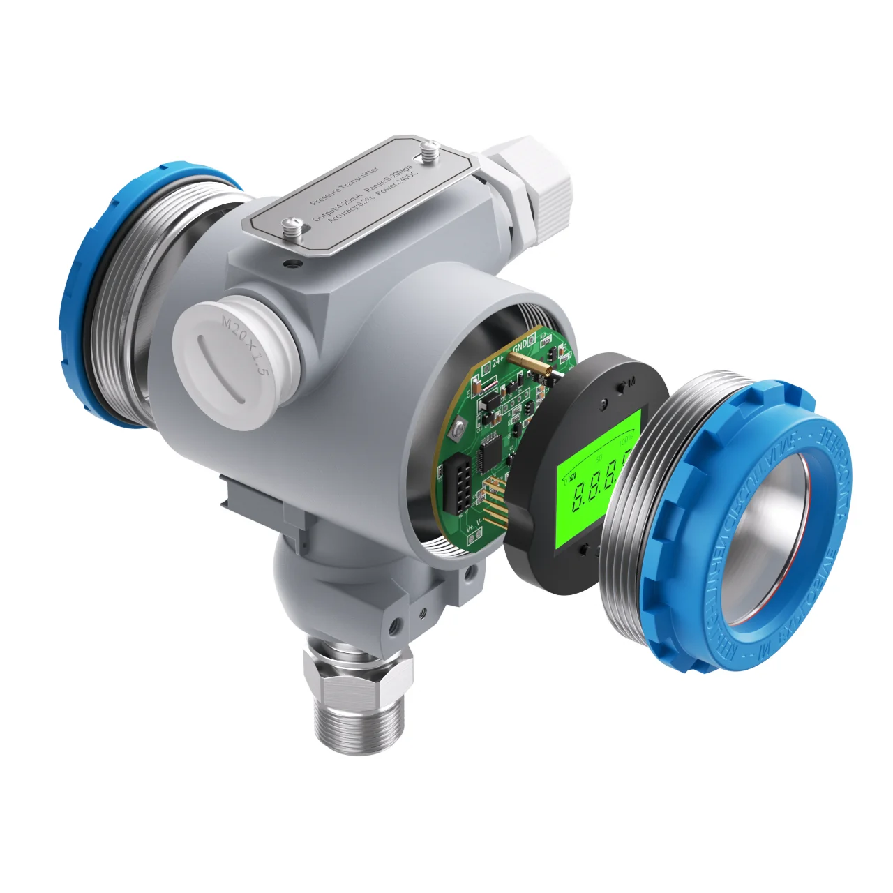 Pressure Sensor Digital Pressure Transmitter 4-20mA Hart M20*1.5 RS485 0-10v Transducer