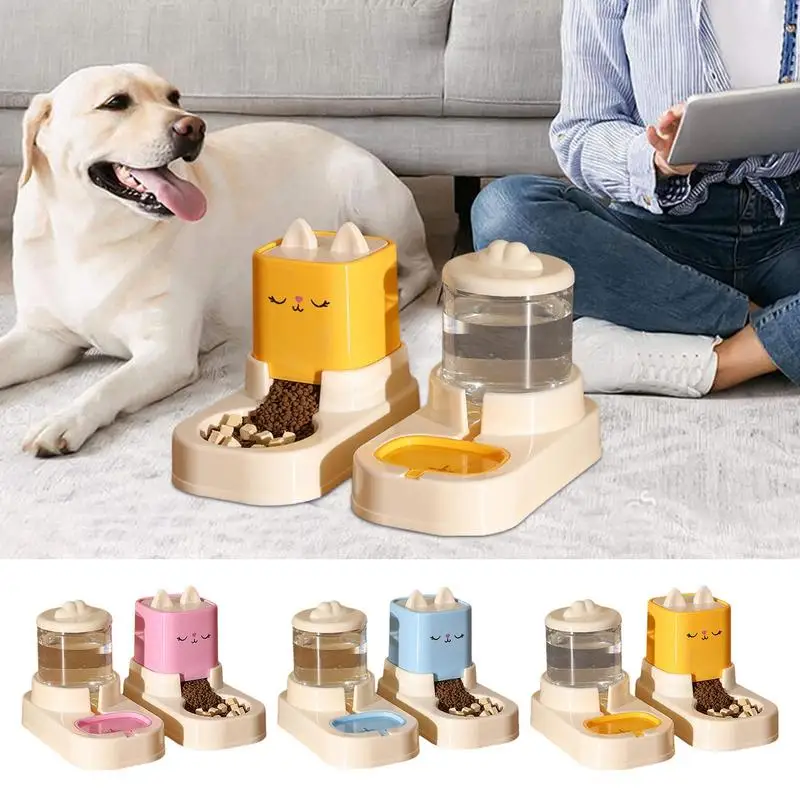 

Automatic Cat Feeder And Water Bowl Large Capacity Feeding Bowl Auto Fill Pet Waterer Feeding Bowl Pet Supplies Small animals