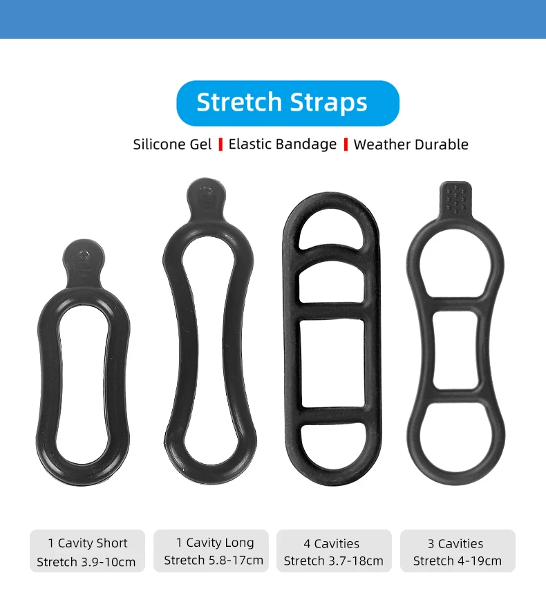 10/5 stücke Gel Band für Fahrrad Scheinwerfer Hinten Lampe Lenker Post Montieren LED Licht Taschenlampe Halter Bungee Stretch gummi Riemen – Detail 1