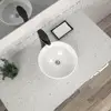Modern Round White Ceramic Bathroom Vessel Sink 13 Inch Above Counter Installation 3