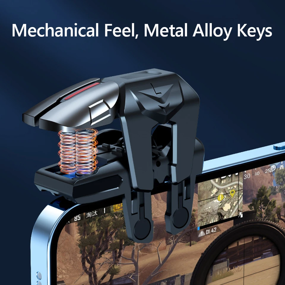 thumbnail image 2 of Mobile Game Triggers 2-Pack - 100% Metal Mechanical Controller For PUBG Fortnite Call Of Duty 2 of 11
