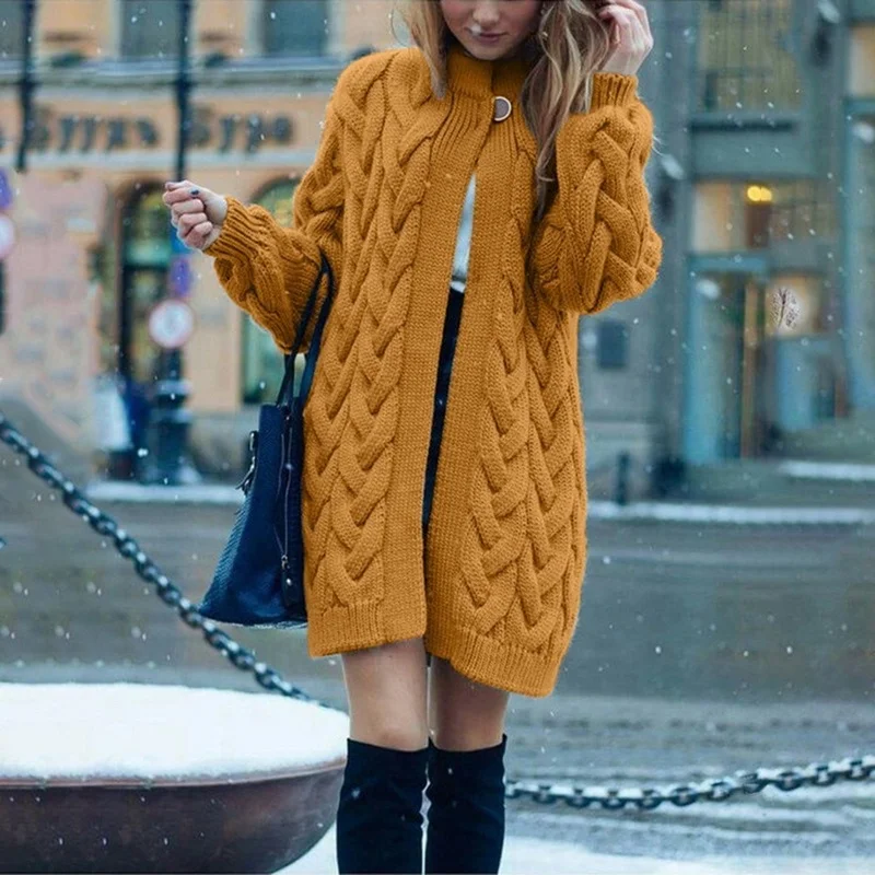 

Long Cardigan Sweater Top Long Sleeve Loose Knitting Cardigan Sweater Women Knitted Female Cardigan Pull Femme 2022 Women