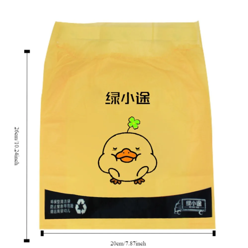 카툰 덕 자동차 장착 쓰레기 봉투 자가 접착 일회용 보관 청소 봉투 접이식 자동차 걸이형 쓰레기 봉투