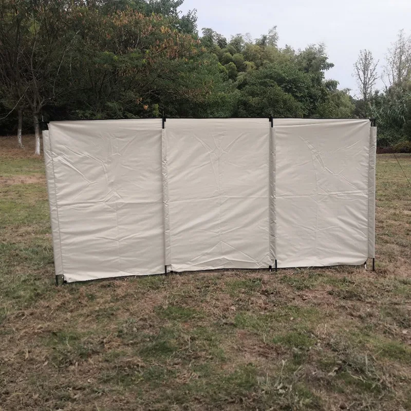 קמפינג בחוץ קיר מחיצה עמיד לרוח מבד נייד מסגסוגת אלומיניום מסך רוח כפול מסך ברביקיו ציוד נסיעות לפיקניק