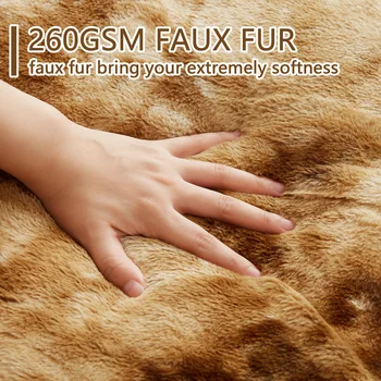 Tie-dye Imitation Rabbit Fur Blanket Luxury Fluffy Cozy Comfortable Warm Throw Blanket for Winter Decor Home Sofa Bedspread 3