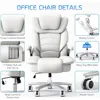 Big and Tall Office Chair 400lb Wide Seat, High Back Leather Executive Office Chair with Flip-up Arms, Ergonomic Desk Chairs 4