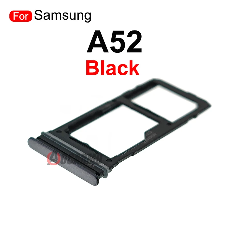 Aocarmo 블랙 퍼플 화이트 블루 심 트레이 슬롯, 삼성 갤럭시 A52 SIM 마이크로 SD 카드홀더 교체 부품