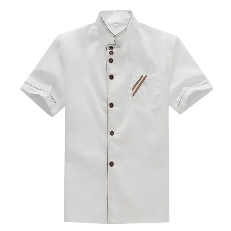 

Service Short Jacket Food for 1 Hotel Bakery Catering Chef Uniform Sleeve Basical Unisex pc Chef Shirt