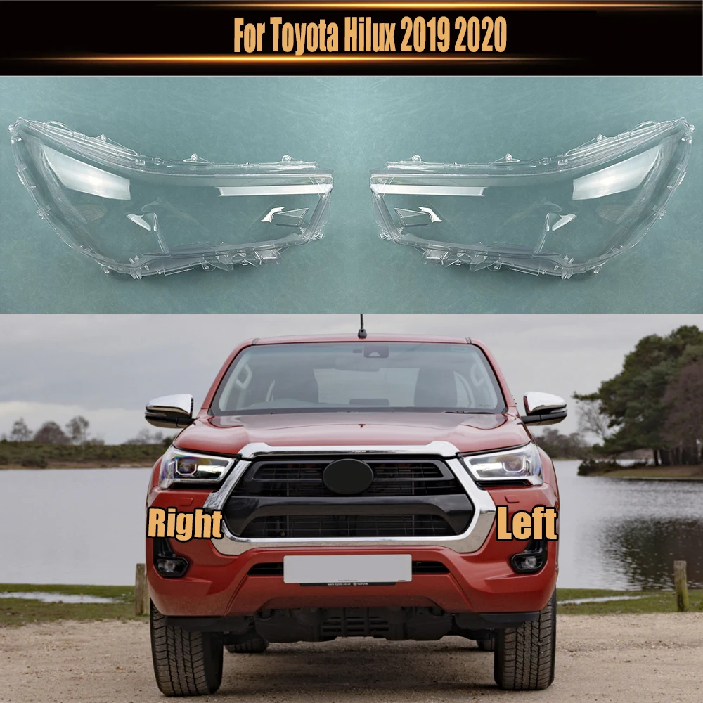 

For Toyota Hilux 2019 2020 Front Headlight Shell Transparent Headlamp Cover Lamp Shade Plexiglass Replace Original Lampshdade