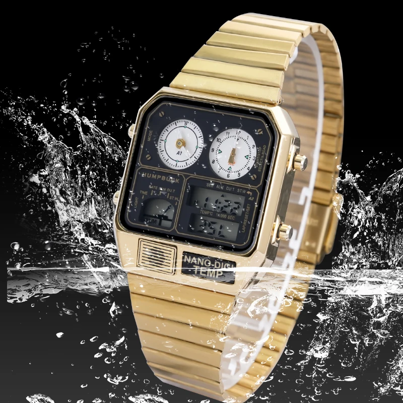 

HUMPBUCK Beyond Basics High-Tech Electronic Movement Watch Date Display Customized Glass Advanced Features