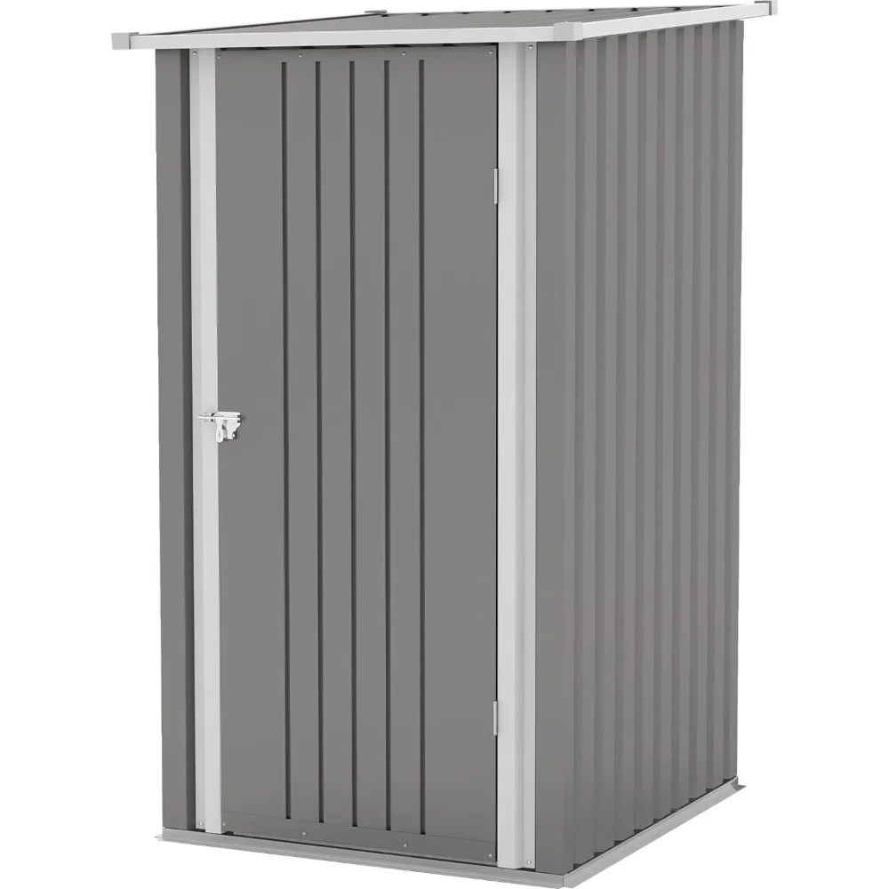 

3 x 3 FT Outdoor Storage Shed,Small Garden Tool Storage Shed with Sloping Roof and Single Lockable Door