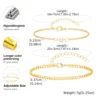 Bracelet en acier inoxydable en forme de cœur et de Zircon pour femmes et hommes, ensemble de bijoux imperméable Simple de couleur or, cadeau pour Couple amoureux, 2 pièces