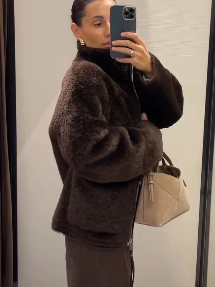 2025 Women's Faux Fur Jackets Coat Autumn New Chic Elegant Warm Fur Leather Women's Leisure Coat Fashion Comfort Outerwear