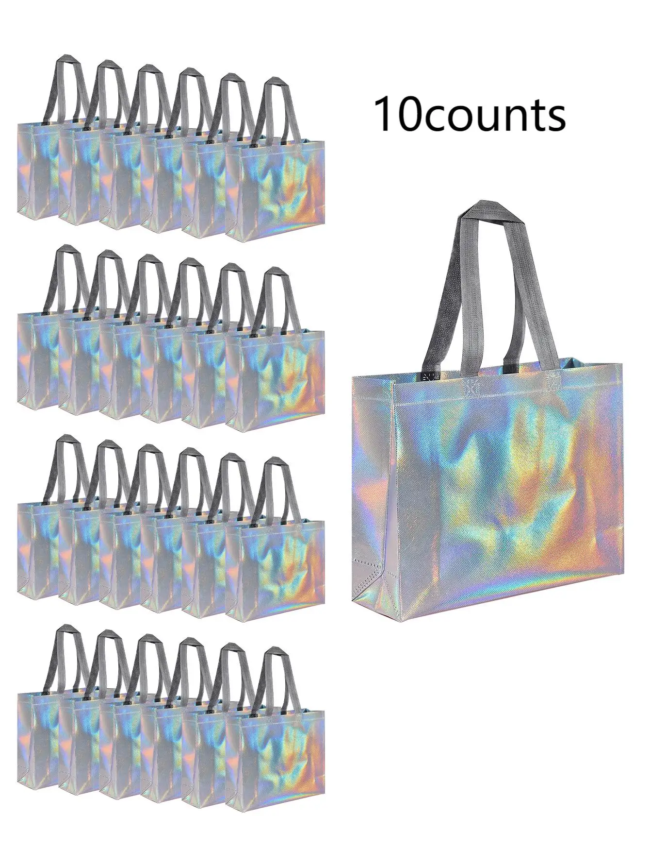 Organizer Bag Silver Reusable Gift Tote Grocery Shopping Bags Apply To Bridesmaids Birthday Party Wedding, Bachelor