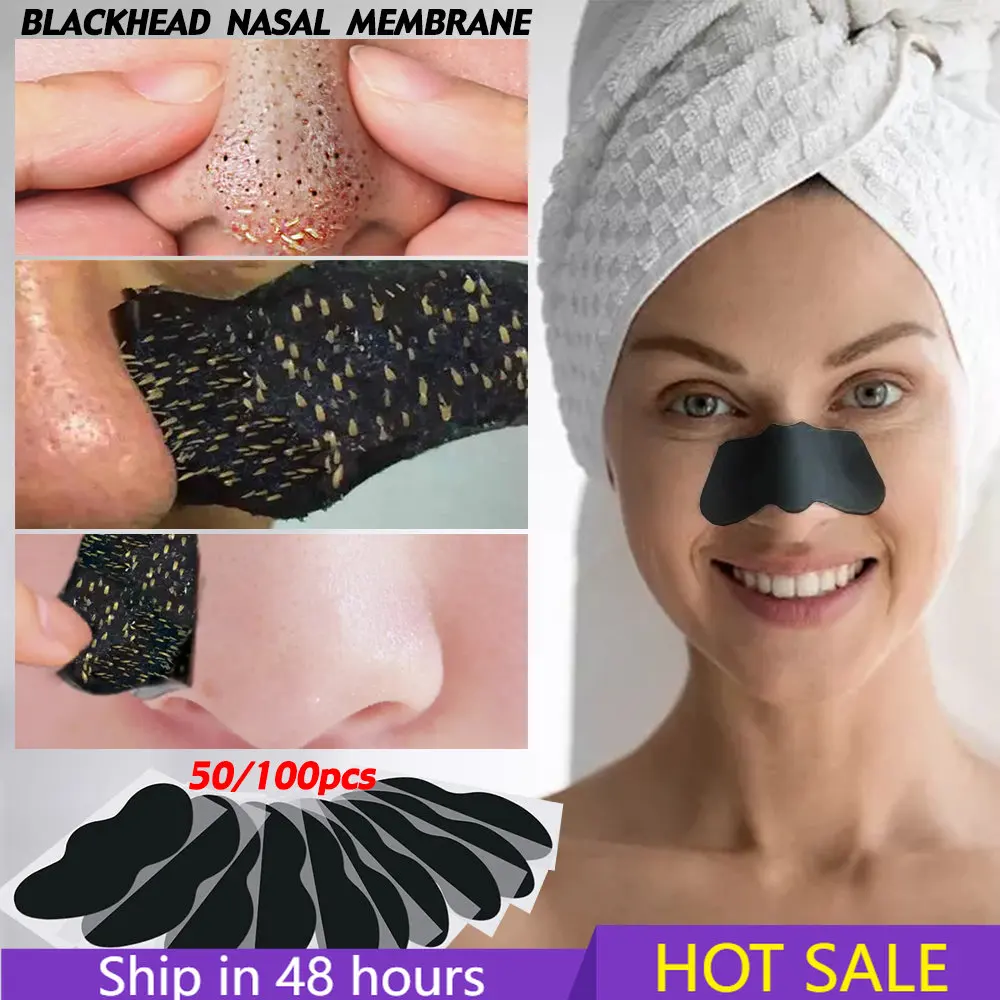 10-100pcs Nose Blackhead Remover Mask Deep Cleansing Skin Care Shrink Pore Acne Treatment Mask Nose Black Dots Pore Clean Strips гель душ black clean for men для мытья