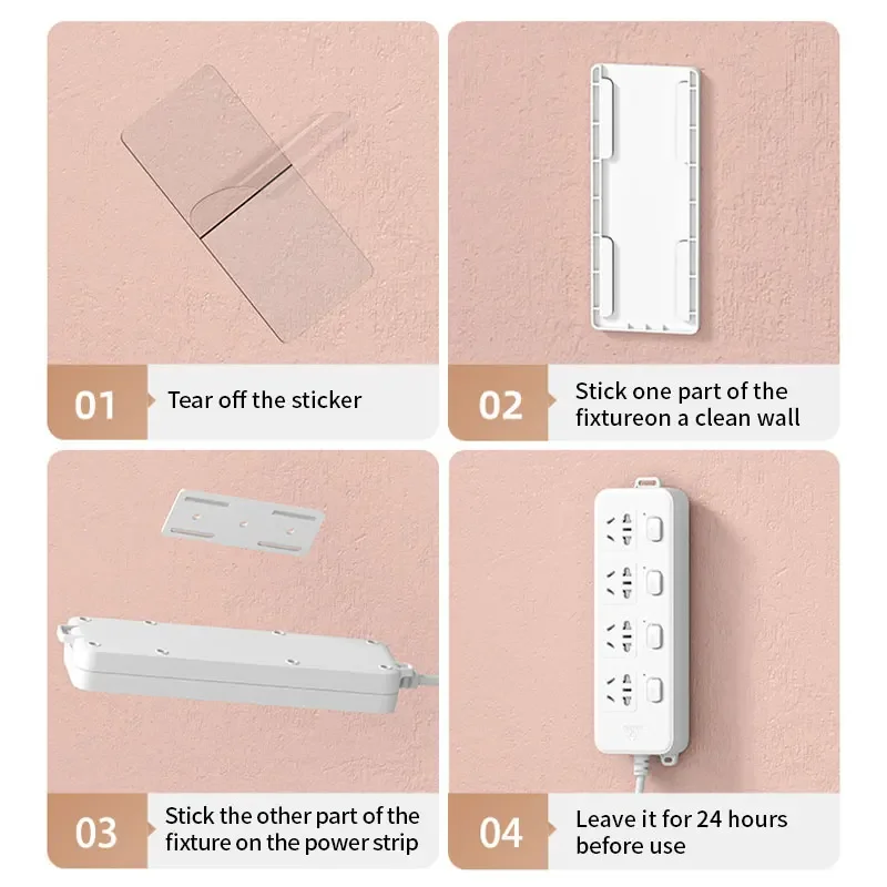1/3/5/10 Pcs Self-Adhesive Desktop Socket Fixer Cable Organizer Wall Hanging Plug-in Removable Fixer Home Office Accessories 6