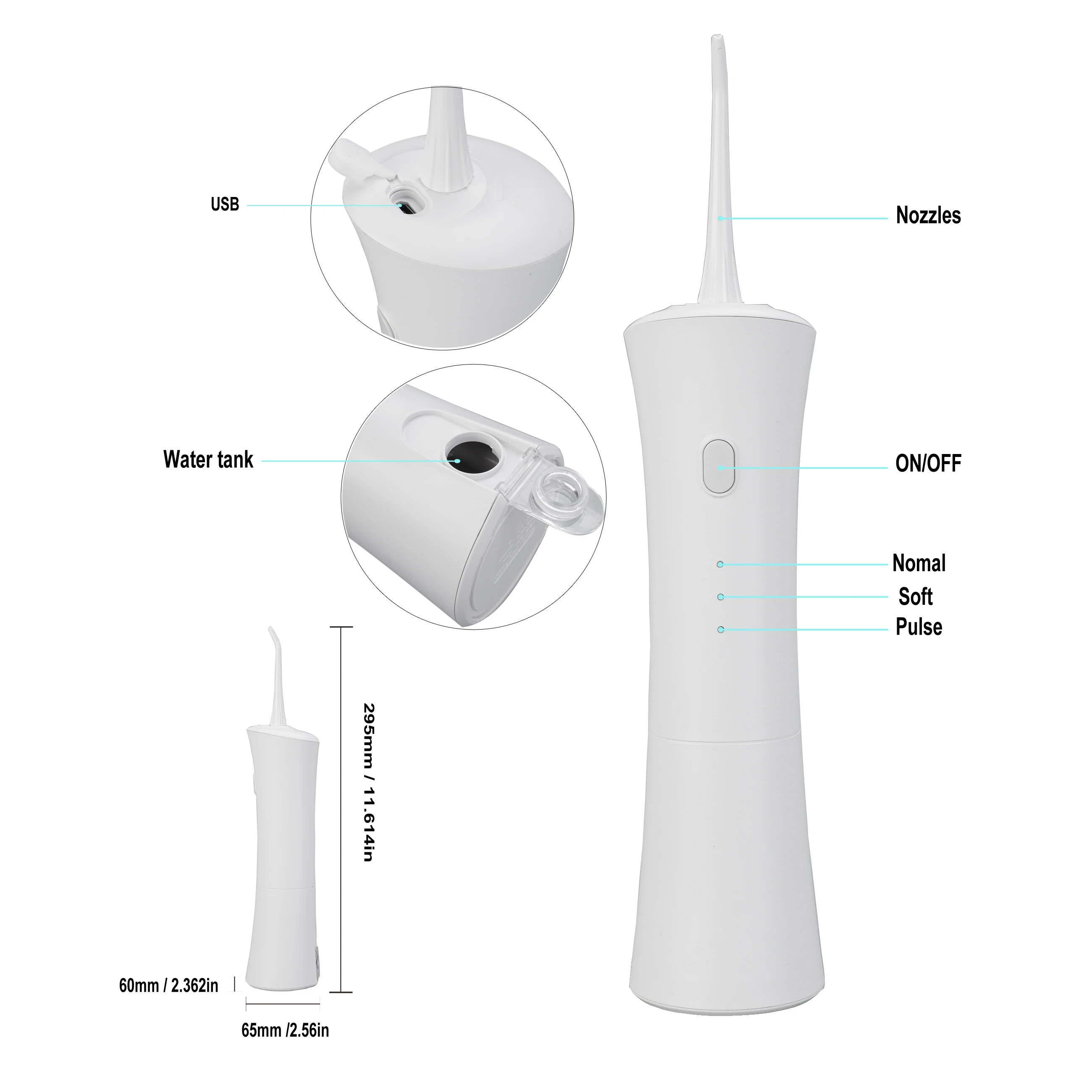 Home water floss handheld portable dental cleaner Electric ultrasonic mouth cleaner multi-functional dental flusher