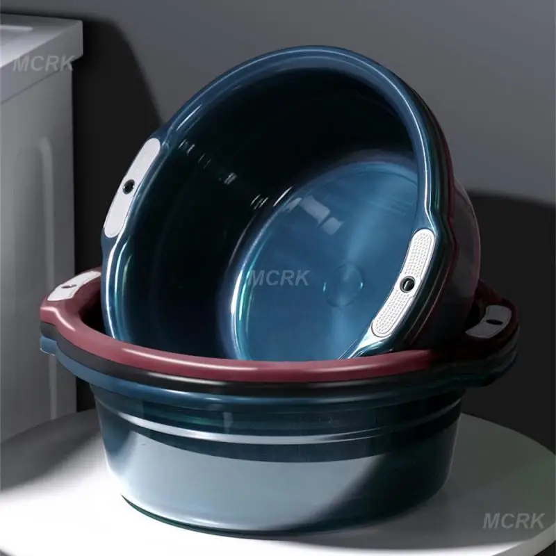 Folding Wash Basin Collapsible Wash Basin Foldable Wash Basin Transparent Non-slip Multipurpose Anti Slip Thickening Durable Easy-to-clean Plastic Basin Laundry Tub