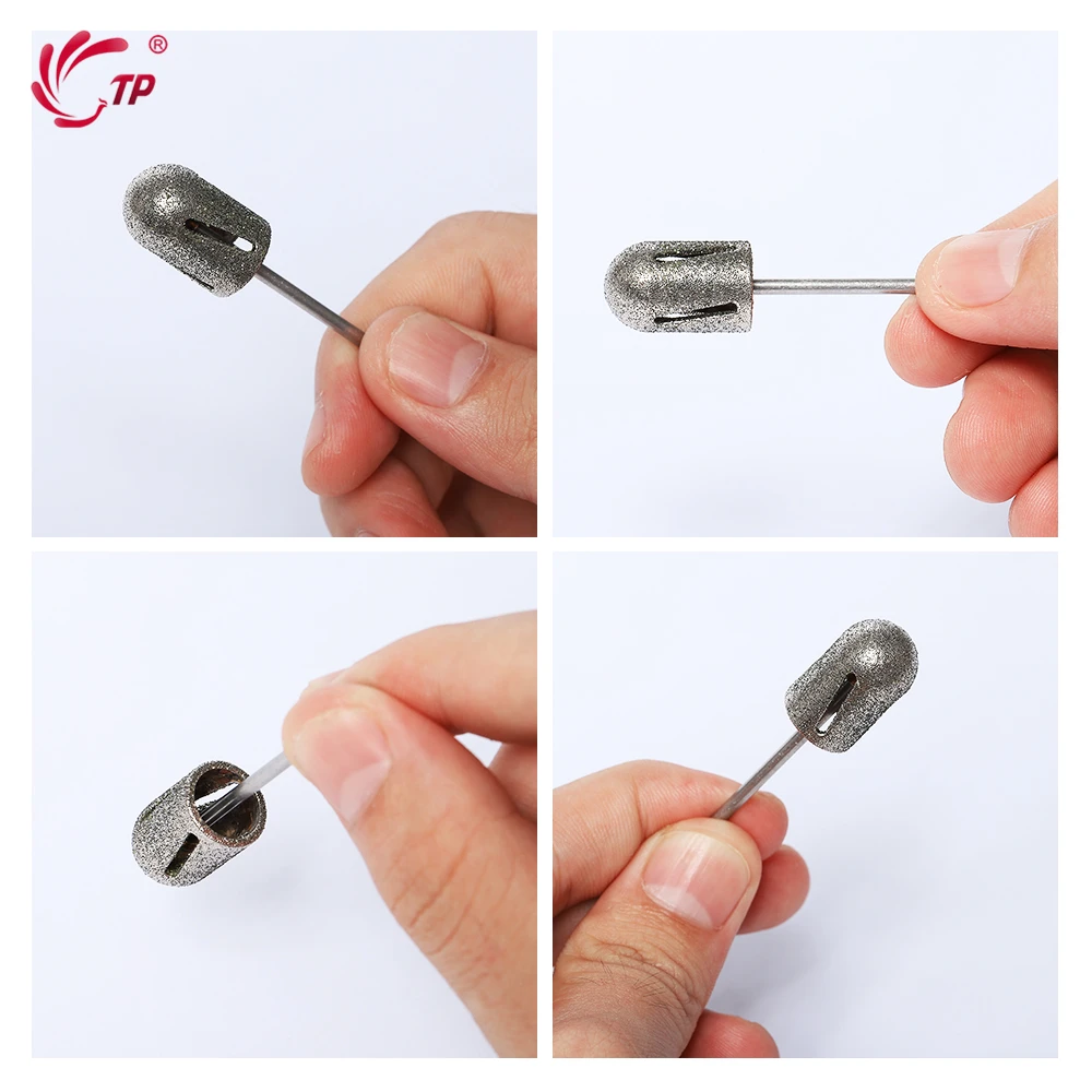 TP Cone Diamond Nail Drill Bit 3/32" Rotary Burr Milling Cutter Cuticle Clean Manicure Pedicure Electric Bit Foot Care Nail Tool nail drill bit,nail drill bits