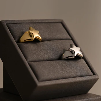 European Punk Minimalist Star Pentagram Opening Ring for Women Men Couple Cool Rock Lucky Ring Fashion Finger Jewelry Party 2023 1