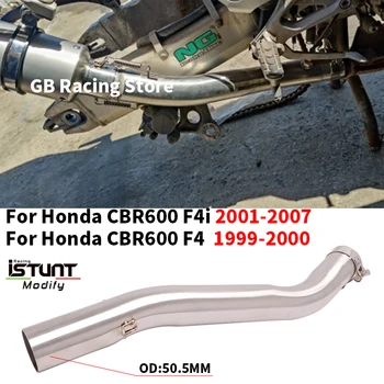 Slip For CBR600 F4i 2001-2007 Motorcycle Escape Exhaust Modified 51mm interface Middle Link Pipe For Honda CBR600 F4 1999-2000