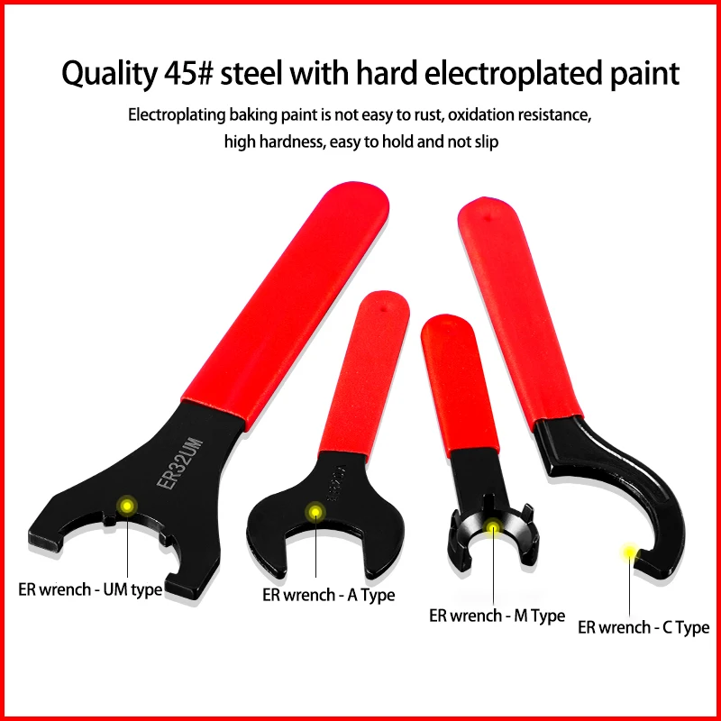 KaKarot M/UM Type ER Collet Chuck ER8A ER11A/ER16A/ER20A/ER25UM/ER32UM/ER40UM Nut Wrench CNC Milling Tool Lathe Tools ER Spanner