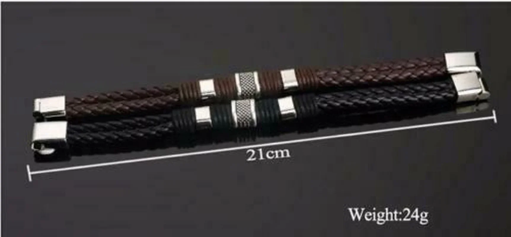 bracelet jewelry Leather Titanium Stainless Steel Braided Clasp Bangle Bracelet for Men and Women Retro Jewelry