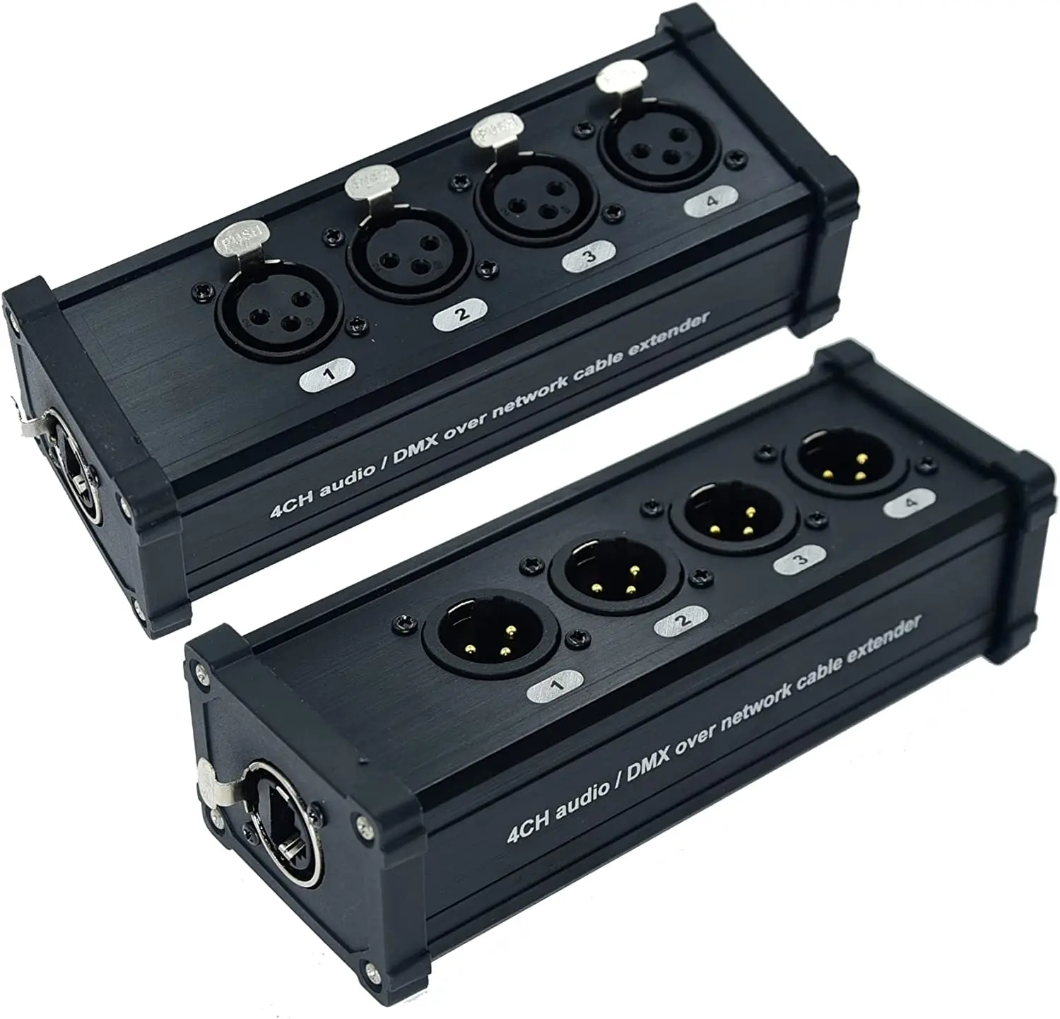 Flutesan 4-Channel XLR Over RJ45 Snake Kit – 3.3 Ft Cables, Colorful Plugs, For Stage & Studio
