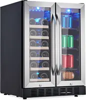 24 Inch Wine and Beverage Refrigerator, 20 Bottles & 88 Cans Wine Cooler with Dual Zone, Wine Fridge Built-In & Freestanding 1